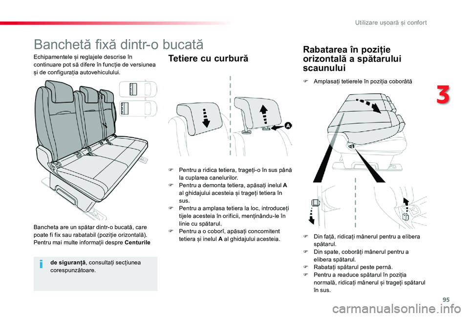 TOYOTA PROACE VERSO 2019 Manual de utilizare (in Romanian) 95
Banchetă fixă dintr-o bucată
F Pentru a ridica tetiera, trageți-o în sus până la cuplarea canelurilor.F Pentru a demonta tetiera, apăsați inelul A al ghidajului acesteia și trageți tetie TOYOTA PROACE VERSO 2019 Manual de utilizare (in Romanian) 95
Banchetă fixă dintr-o bucată
F Pentru a ridica tetiera, trageți-o în sus până la cuplarea canelurilor.F Pentru a demonta tetiera, apăsați inelul A al ghidajului acesteia și trageți tetie