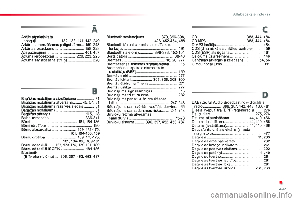 TOYOTA PROACE VERSO 2019  Lietošanas Instrukcija (in Latvian) 497
Proace Verso_lv_Chap11_index-alpha_ed01-2019
Ārējie atpakaļskata  spoguļi ....................... 132, 13 3, 141, 142, 249Ārkārtas bremzēšanas palīgsistēma ... 159, 243Ārkārtas izsauku