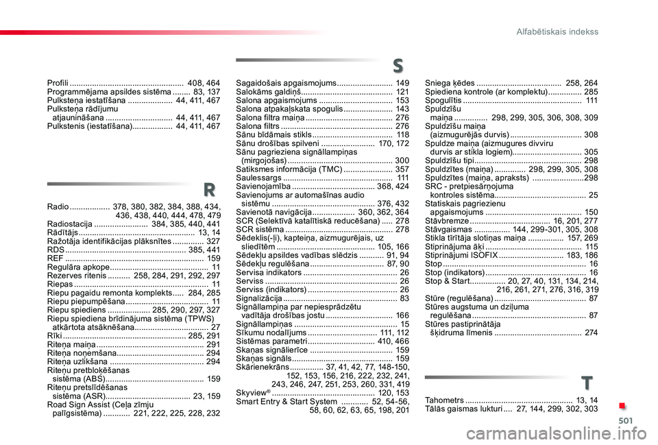 TOYOTA PROACE VERSO 2019  Lietošanas Instrukcija (in Latvian) 501
Proace Verso_lv_Chap11_index-alpha_ed01-2019
Radio .................. 378, 380, 382, 384, 388, 434,  436, 438, 440, 444, 478, 479Radiostacija  ........................ 384, 385, 440, 4 41Rādītā