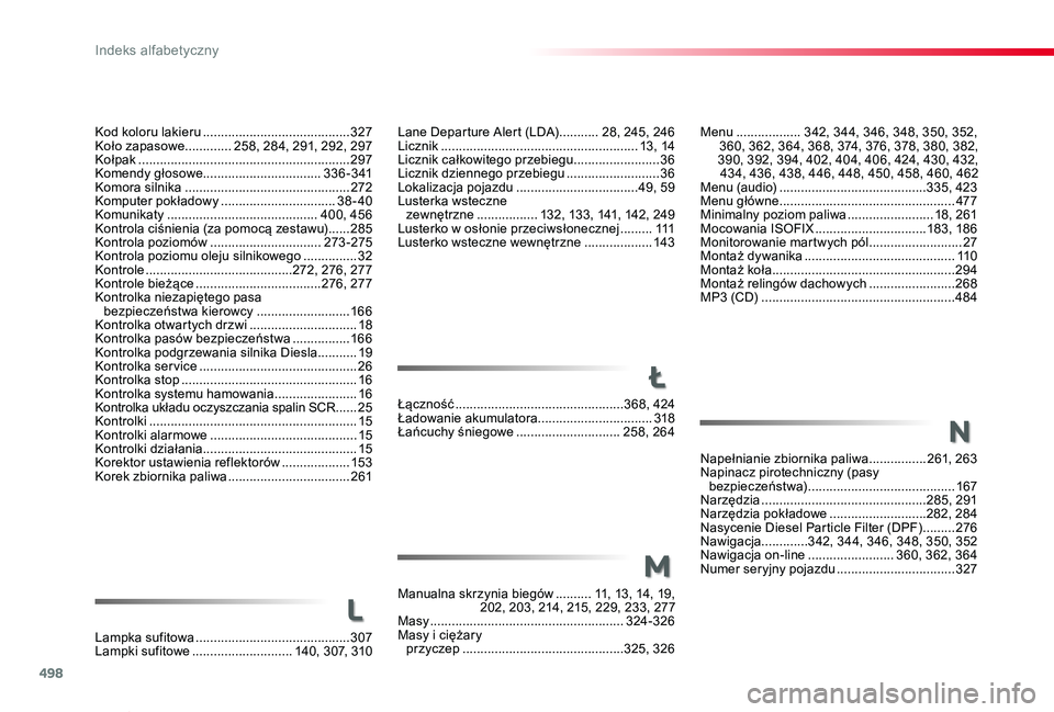 TOYOTA PROACE VERSO 2019 Instrukcja obsługi (in Polish) 498
Proace-Verso_pl_Chap11_index-alpha_ed01-2019
Menu ..................342, 344, 346, 348, 350, 352,360, 362, 364, 368, 3 74, 376, 378, 380, 382, 390, 392, 394, 402, 404, 406, 424, 430, 432, 434, 436 TOYOTA PROACE VERSO 2019 Instrukcja obsługi (in Polish) 498
Proace-Verso_pl_Chap11_index-alpha_ed01-2019
Menu ..................342, 344, 346, 348, 350, 352,360, 362, 364, 368, 3 74, 376, 378, 380, 382, 390, 392, 394, 402, 404, 406, 424, 430, 432, 434, 436