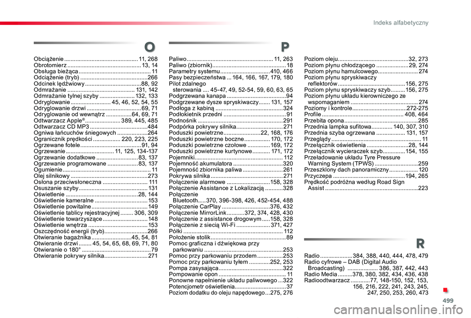 TOYOTA PROACE VERSO 2019  Instrukcja obsługi (in Polish) 499
Proace-Verso_pl_Chap11_index-alpha_ed01-2019
Obciążenie ..............................................11, 268Obrotomierz  ..............................................13, 14Obsługa bieżąca .