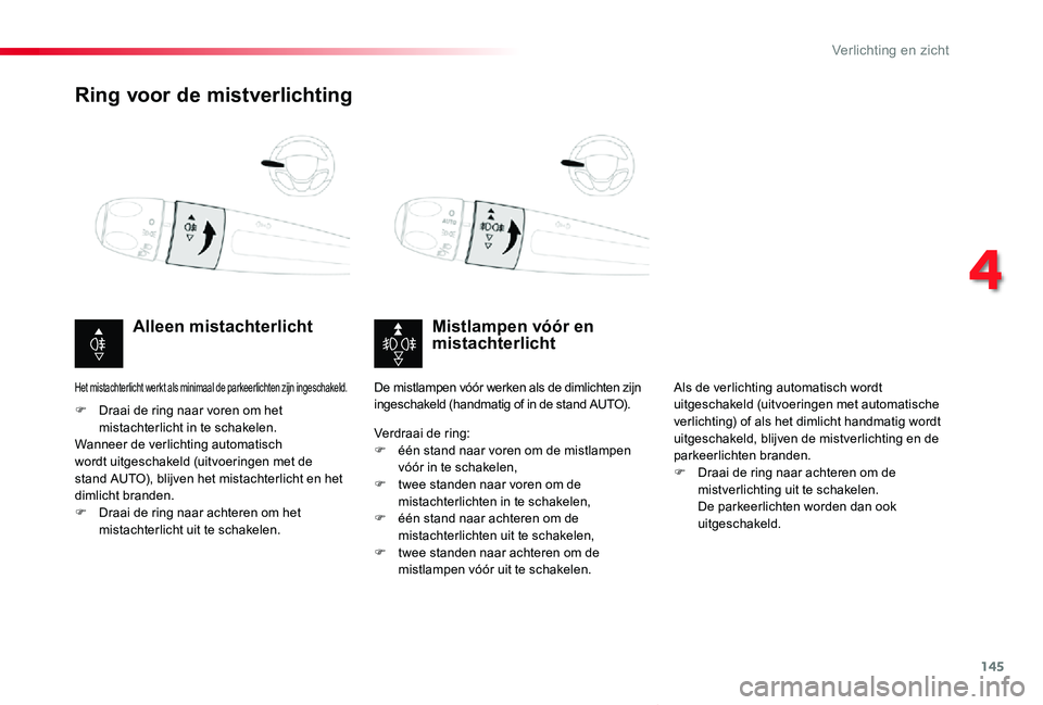 TOYOTA PROACE VERSO 2019 Instructieboekje (in Dutch) 145
ProaceVerso_nl_Chap04_eclairage-et-visibilite_ed01-2019
Ring voor de mistverlichting
Mistlampen vóór en mistachterlichtAlleen mistachterlicht
F Draai de ring naar voren om het mistachterlicht in TOYOTA PROACE VERSO 2019 Instructieboekje (in Dutch) 145
ProaceVerso_nl_Chap04_eclairage-et-visibilite_ed01-2019
Ring voor de mistverlichting
Mistlampen vóór en mistachterlichtAlleen mistachterlicht
F Draai de ring naar voren om het mistachterlicht in