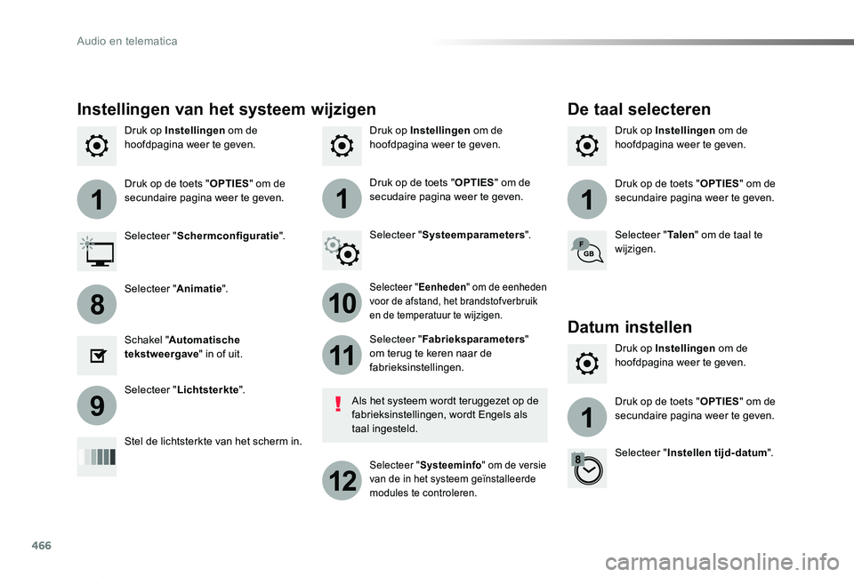 TOYOTA PROACE VERSO 2019 Instructieboekje (in Dutch) 466
111
10
11
12
8
91
ProaceVerso_nl_Chap10c_RCC-1_ed01-2019
Druk op Instellingen om de hoofdpagina weer te geven.Druk op Instellingen om de hoofdpagina weer te geven.Druk op Instellingen om de hoofdp TOYOTA PROACE VERSO 2019 Instructieboekje (in Dutch) 466
111
10
11
12
8
91
ProaceVerso_nl_Chap10c_RCC-1_ed01-2019
Druk op Instellingen om de hoofdpagina weer te geven.Druk op Instellingen om de hoofdpagina weer te geven.Druk op Instellingen om de hoofdp