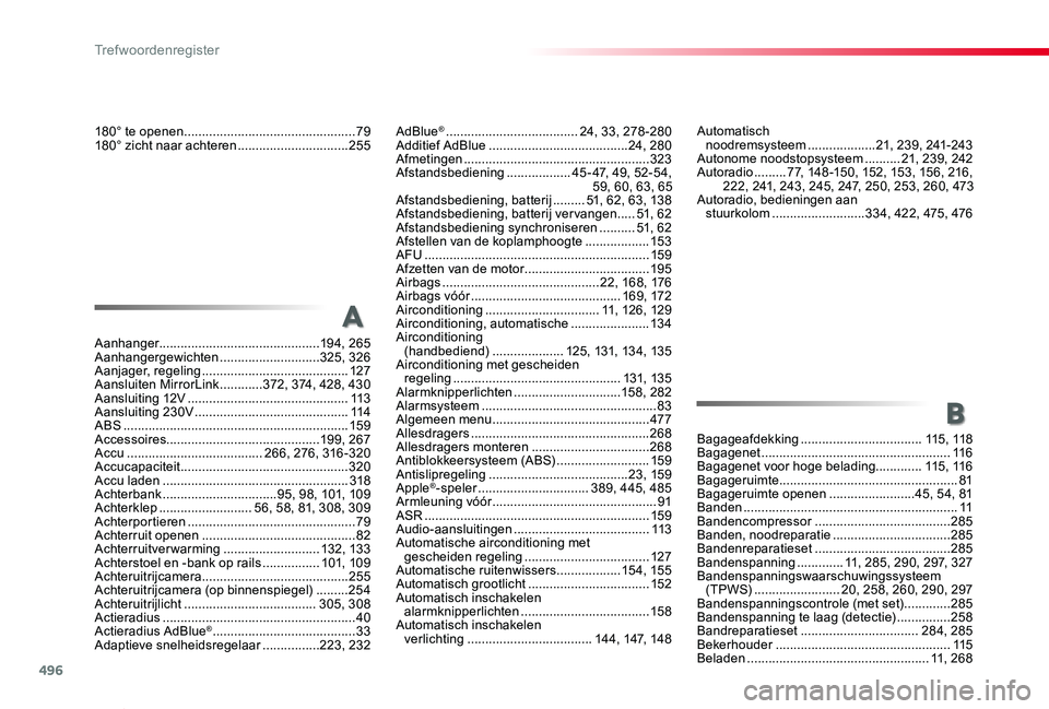 TOYOTA PROACE VERSO 2019 Instructieboekje (in Dutch) 496
ProaceVerso_nl_Chap11_index-alpha_ed01-2019
180° te openen ................................................79180° zicht naar achteren ...............................255
Aanhanger................ TOYOTA PROACE VERSO 2019 Instructieboekje (in Dutch) 496
ProaceVerso_nl_Chap11_index-alpha_ed01-2019
180° te openen ................................................79180° zicht naar achteren ...............................255
Aanhanger................
