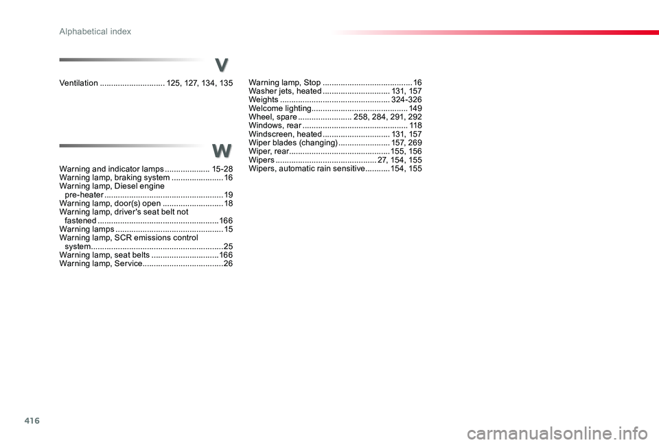 TOYOTA PROACE VERSO 2020 Owners Manual 416
Warning lamp, Stop ........................................16Washer jets, heated ..............................131, 157Weights .................................................324-326Welcome light TOYOTA PROACE VERSO 2020 Owners Manual 416
Warning lamp, Stop ........................................16Washer jets, heated ..............................131, 157Weights .................................................324-326Welcome light