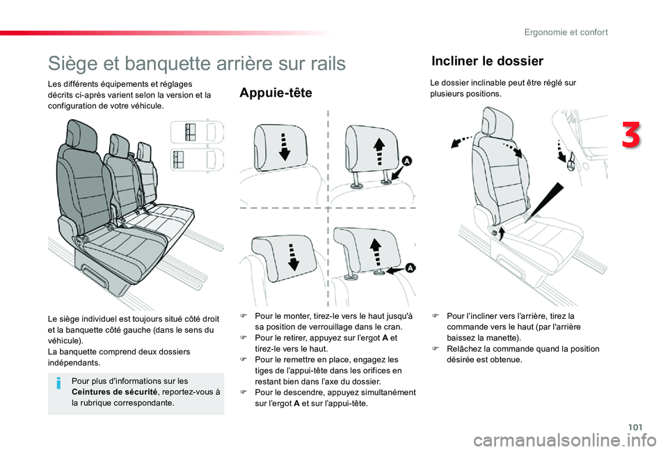 TOYOTA PROACE VERSO 2020 Notices Demploi (in French) 101
Appuie-tête
F Pour le monter, tirez-le vers le haut jusqu'à sa position de verrouillage dans le cran.F Pour le retirer, appuyez sur l’ergot A et tirez-le vers le haut.F Pour le remettre en TOYOTA PROACE VERSO 2020 Notices Demploi (in French) 101
Appuie-tête
F Pour le monter, tirez-le vers le haut jusqu'à sa position de verrouillage dans le cran.F Pour le retirer, appuyez sur l’ergot A et tirez-le vers le haut.F Pour le remettre en
