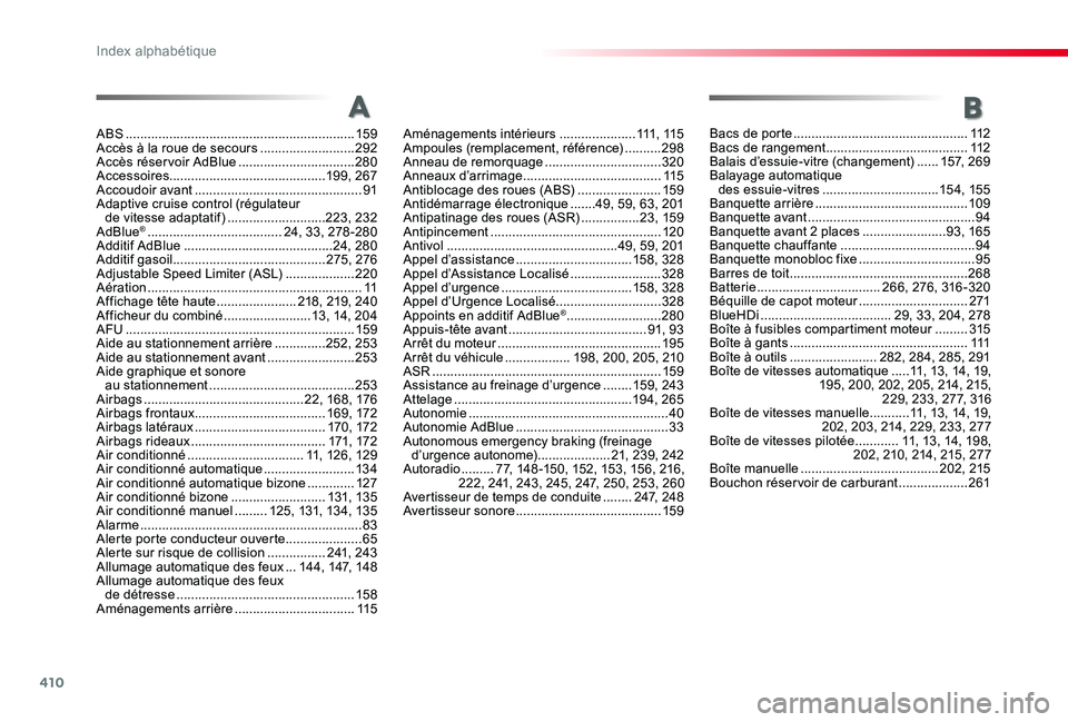 TOYOTA PROACE VERSO 2020 Notices Demploi (in French) 410
ABS ...............................................................159Accès à la roue de secours ..........................292Accès réservoir AdBlue ................................280Accessoi TOYOTA PROACE VERSO 2020 Notices Demploi (in French) 410
ABS ...............................................................159Accès à la roue de secours ..........................292Accès réservoir AdBlue ................................280Accessoi