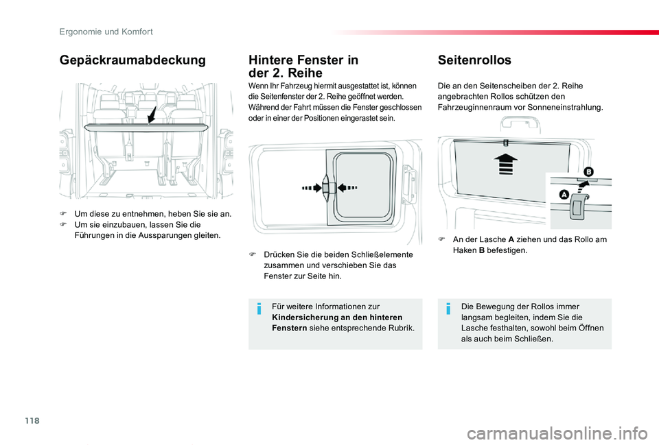 TOYOTA PROACE VERSO 2020 Betriebsanleitungen (in German) 118
Proace_Verso_de_Chap03_ergonomie-et-confort_ed2019_V02
Gepäckraumabdeckung
F Um diese zu entnehmen, heben Sie sie an.F Um sie einzubauen, lassen Sie die Führungen in die Aussparungen gleiten.
We TOYOTA PROACE VERSO 2020 Betriebsanleitungen (in German) 118
Proace_Verso_de_Chap03_ergonomie-et-confort_ed2019_V02
Gepäckraumabdeckung
F Um diese zu entnehmen, heben Sie sie an.F Um sie einzubauen, lassen Sie die Führungen in die Aussparungen gleiten.
We