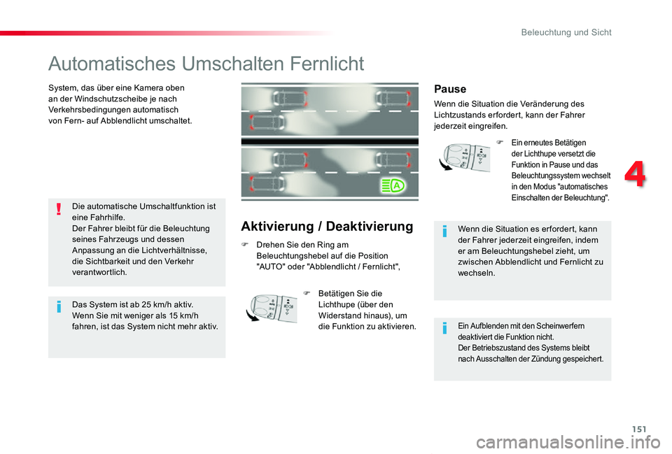TOYOTA PROACE VERSO 2020 Betriebsanleitungen (in German) 151
Proace_Verso_de_Chap04_eclairage-et-visibilite_ed2019_V02
Automatisches Umschalten Fernlicht
System, das über eine Kamera oben an der Windschutzscheibe je nach Verkehrsbedingungen automatisch vo TOYOTA PROACE VERSO 2020 Betriebsanleitungen (in German) 151
Proace_Verso_de_Chap04_eclairage-et-visibilite_ed2019_V02
Automatisches Umschalten Fernlicht
System, das über eine Kamera oben an der Windschutzscheibe je nach Verkehrsbedingungen automatisch vo