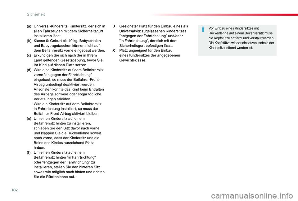 TOYOTA PROACE VERSO 2020 Betriebsanleitungen (in German) 182
Proace_Verso_de_Chap05_securite_ed2019_V02
(a) Universal-Kindersitz: Kindersitz, der sich in allen Fahrzeugen mit dem Sicherheitsgurt installieren lässt.(b) Klasse 0: Geburt bis 10 kg. Babyscha TOYOTA PROACE VERSO 2020 Betriebsanleitungen (in German) 182
Proace_Verso_de_Chap05_securite_ed2019_V02
(a) Universal-Kindersitz: Kindersitz, der sich in allen Fahrzeugen mit dem Sicherheitsgurt installieren lässt.(b) Klasse 0: Geburt bis 10 kg. Babyscha