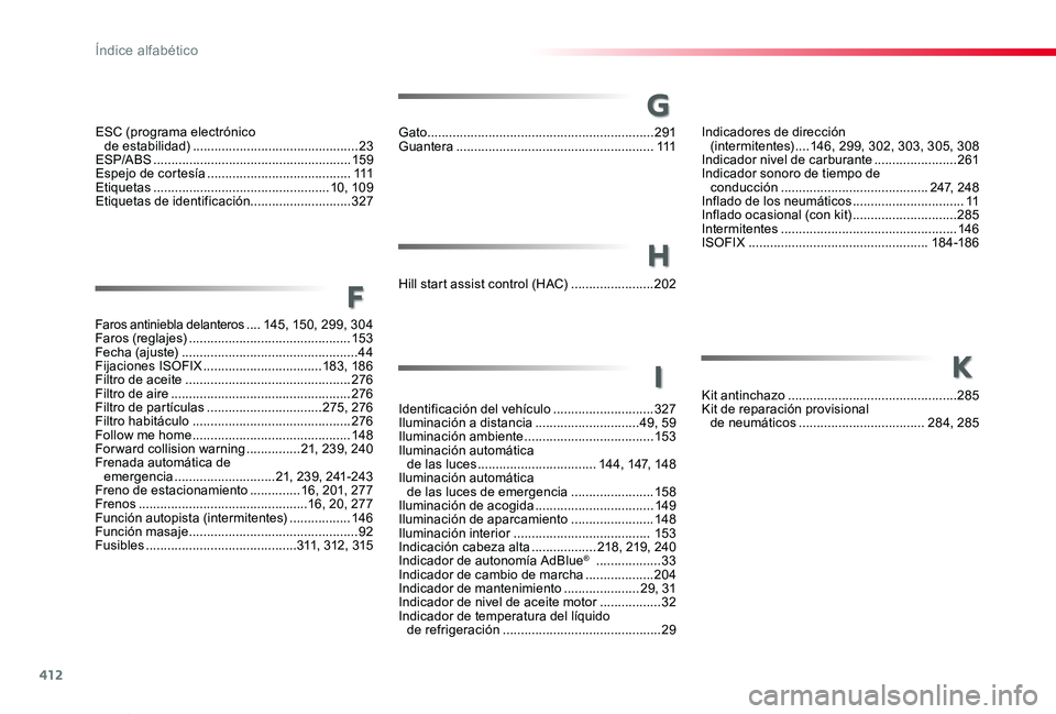 TOYOTA PROACE VERSO 2020 Manuale de Empleo (in Spanish) 412
ProaceVerso_es_Chap11_index-alpha_ed2019_V02
F
Faros antiniebla delanteros ....145, 15 0, 299, 304Faros (reglajes) .............................................15 3Fecha (ajuste) ................. TOYOTA PROACE VERSO 2020 Manuale de Empleo (in Spanish) 412
ProaceVerso_es_Chap11_index-alpha_ed2019_V02
F
Faros antiniebla delanteros ....145, 15 0, 299, 304Faros (reglajes) .............................................15 3Fecha (ajuste) .................