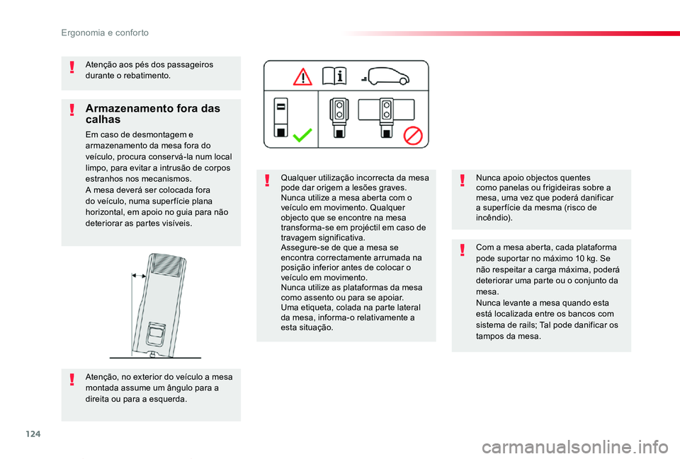 TOYOTA PROACE VERSO 2020 Manual de utilização (in Portuguese) 124
ProaceVerso_pt_Chap03_ergonomie-et-confort_ed2019_V02
Atenção aos pés dos passageiros durante o rebatimento.
Qualquer utilização incorrecta da mesa pode dar origem a lesões graves.Nunca util TOYOTA PROACE VERSO 2020 Manual de utilização (in Portuguese) 124
ProaceVerso_pt_Chap03_ergonomie-et-confort_ed2019_V02
Atenção aos pés dos passageiros durante o rebatimento.
Qualquer utilização incorrecta da mesa pode dar origem a lesões graves.Nunca util