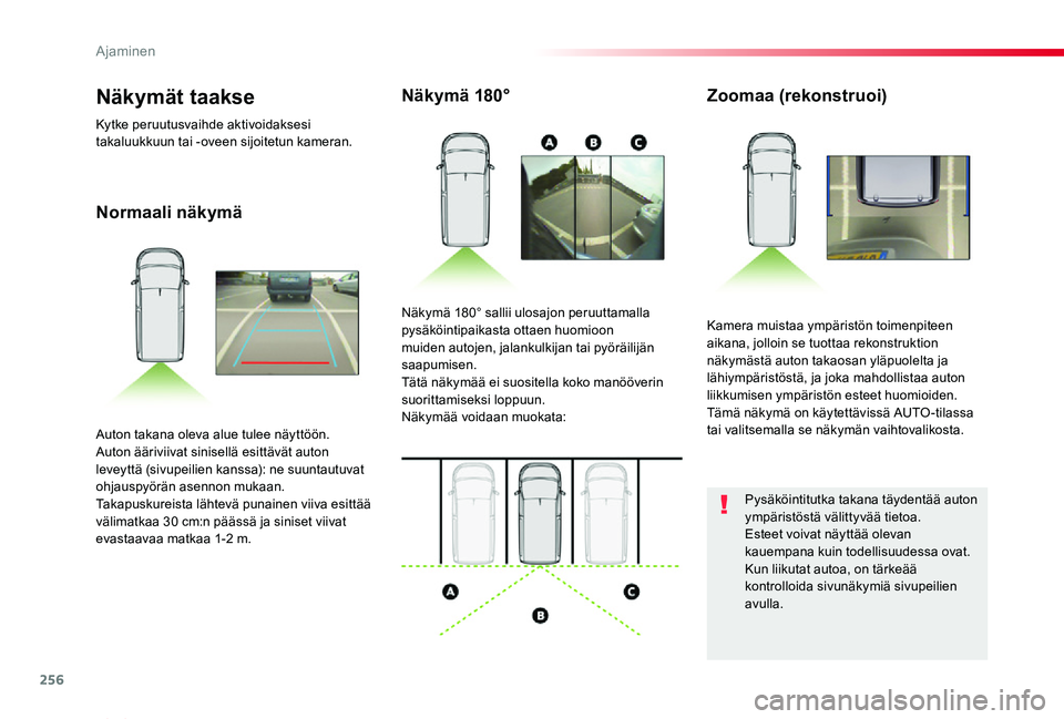 TOYOTA PROACE VERSO 2020 Omistajan Käsikirja (in Finnish) 256
ProaceVerso_fi_Chap06_conduite_ed01-2019
Normaali näkymä
Näkymä 180°Zoomaa (rekonstruoi)
Kamera muistaa ympäristön toimenpiteen aikana, jolloin se tuottaa rekonstruktion näkymästä auton TOYOTA PROACE VERSO 2020 Omistajan Käsikirja (in Finnish) 256
ProaceVerso_fi_Chap06_conduite_ed01-2019
Normaali näkymä
Näkymä 180°Zoomaa (rekonstruoi)
Kamera muistaa ympäristön toimenpiteen aikana, jolloin se tuottaa rekonstruktion näkymästä auton
