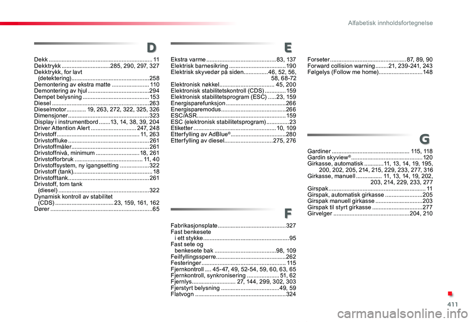 TOYOTA PROACE VERSO 2020  Instruksjoner for bruk (in Norwegian) 411
ProAce_verso_NO_Chap11_index-alpha_ed01-2019
Fabrikasjonsplate ..........................................327Fast benkesete  i ett stykke .....................................................95Fast