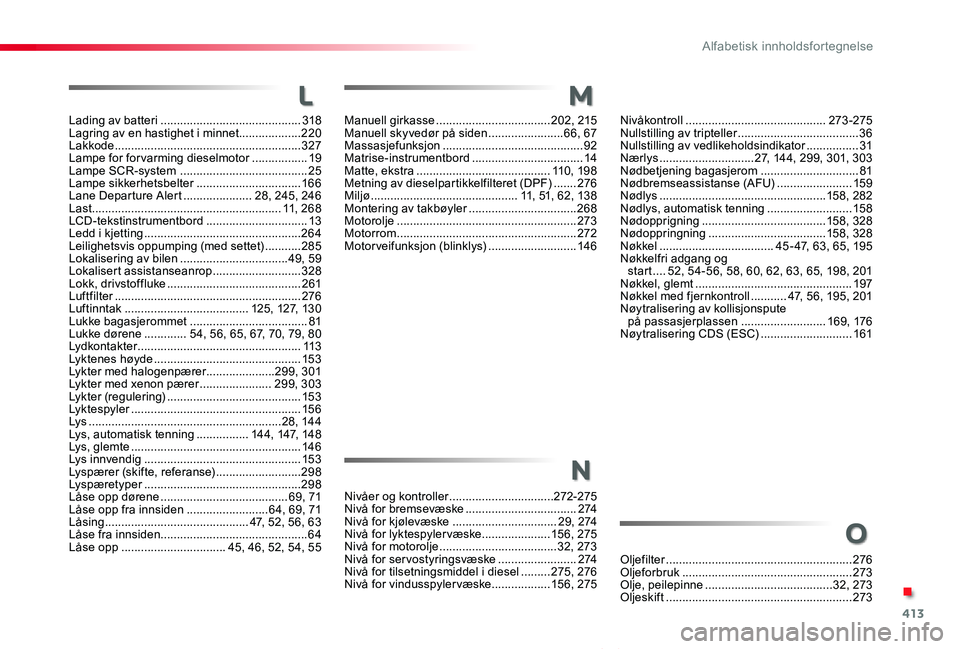 TOYOTA PROACE VERSO 2020 Instruksjoner for bruk (in Norwegian) 413
ProAce_verso_NO_Chap11_index-alpha_ed01-2019
Lading av batteri ...........................................318Lagring av en hastighet i minnet ...................220Lakkode ....................... TOYOTA PROACE VERSO 2020 Instruksjoner for bruk (in Norwegian) 413
ProAce_verso_NO_Chap11_index-alpha_ed01-2019
Lading av batteri ...........................................318Lagring av en hastighet i minnet ...................220Lakkode .......................