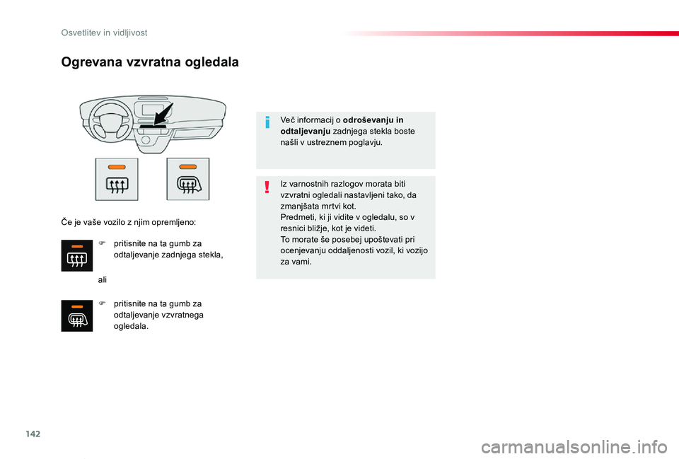 TOYOTA PROACE VERSO 2020 Navodila Za Uporabo (in Slovenian) 142
Proace Verso_sl_Chap04_eclairage-et-visibilite_ed2019_V02
Ogrevana vzvratna ogledala
ali
Iz varnostnih razlogov morata biti vzvratni ogledali nastavljeni tako, da zmanjšata mrtvi kot.Predmeti, ki TOYOTA PROACE VERSO 2020 Navodila Za Uporabo (in Slovenian) 142
Proace Verso_sl_Chap04_eclairage-et-visibilite_ed2019_V02
Ogrevana vzvratna ogledala
ali
Iz varnostnih razlogov morata biti vzvratni ogledali nastavljeni tako, da zmanjšata mrtvi kot.Predmeti, ki