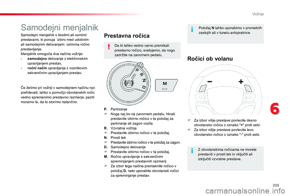 TOYOTA PROACE VERSO 2020 Navodila Za Uporabo (in Slovenian) 205
Proace Verso_sl_Chap06_conduite_ed2019_V02
Samodejni menjalnik
Samodejni menjalnik s šestimi ali osmimi prestavami, ki ponuja izbiro med udobnim ali samodejnim delovanjem oziroma ročno prestav TOYOTA PROACE VERSO 2020 Navodila Za Uporabo (in Slovenian) 205
Proace Verso_sl_Chap06_conduite_ed2019_V02
Samodejni menjalnik
Samodejni menjalnik s šestimi ali osmimi prestavami, ki ponuja izbiro med udobnim ali samodejnim delovanjem oziroma ročno prestav