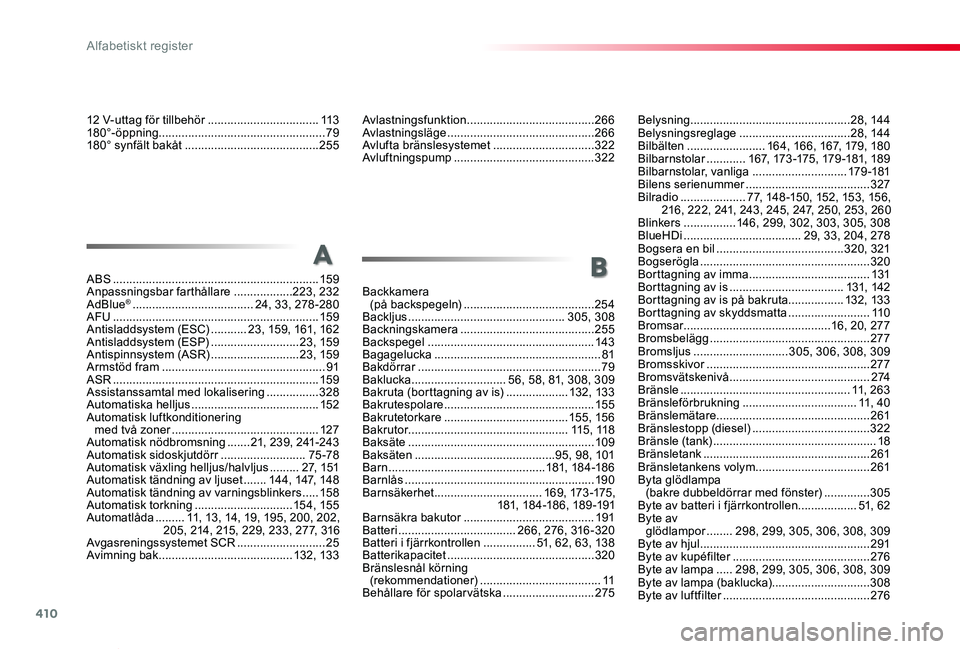 TOYOTA PROACE VERSO 2020 Bruksanvisningar (in Swedish) 410
Proace verso_sv_Chap11_index-alpha_ed01-2019
12 V-uttag för tillbehör ..................................113180°-öppning ...................................................79180° synfält bakà TOYOTA PROACE VERSO 2020 Bruksanvisningar (in Swedish) 410
Proace verso_sv_Chap11_index-alpha_ed01-2019
12 V-uttag för tillbehör ..................................113180°-öppning ...................................................79180° synfält bakÃ