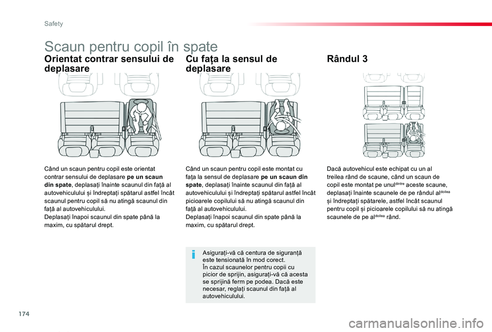 TOYOTA PROACE VERSO 2020 Manual de utilizare (in Romanian) 174
Proace_Verso_RO_Chap05_securite_ed2019_V02
Scaun pentru copil în spate
Orientat contrar sensului de
deplasare
Când un scaun pentru copil este orientat contrar sensului de deplasare pe un scaun TOYOTA PROACE VERSO 2020 Manual de utilizare (in Romanian) 174
Proace_Verso_RO_Chap05_securite_ed2019_V02
Scaun pentru copil în spate
Orientat contrar sensului de
deplasare
Când un scaun pentru copil este orientat contrar sensului de deplasare pe un scaun