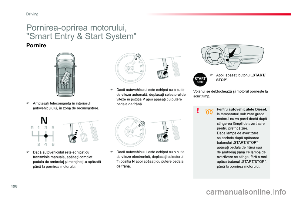 TOYOTA PROACE VERSO 2020 Manual de utilizare (in Romanian) 198
Pentru autovehiculele Diesel, la temperaturi sub zero grade, motorul nu va porni decât după stingerea lămpii de avertizare pentru preîncălzire.Dacă lampa de avertizare
se aprinde după apă TOYOTA PROACE VERSO 2020 Manual de utilizare (in Romanian) 198
Pentru autovehiculele Diesel, la temperaturi sub zero grade, motorul nu va porni decât după stingerea lămpii de avertizare pentru preîncălzire.Dacă lampa de avertizare
se aprinde după apă