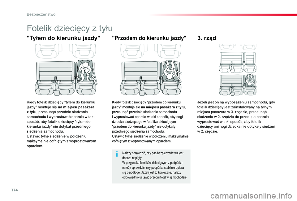 TOYOTA PROACE VERSO 2020 Instrukcja obsługi (in Polish) 174
Proace-Verso_pl_Chap05_securite_ed01-2019
Fotelik dziecięcy z tyłu
"Tyłem do kierunku jazdy"
Kiedy fotelik dziecięcy "tyłem do kierunku jazdy" montuje się na miejscu pasażer TOYOTA PROACE VERSO 2020 Instrukcja obsługi (in Polish) 174
Proace-Verso_pl_Chap05_securite_ed01-2019
Fotelik dziecięcy z tyłu
"Tyłem do kierunku jazdy"
Kiedy fotelik dziecięcy "tyłem do kierunku jazdy" montuje się na miejscu pasażer