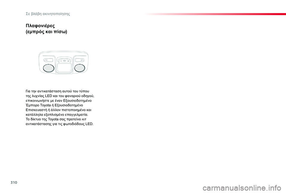 TOYOTA PROACE VERSO 2020 ΟΔΗΓΌΣ ΧΡΉΣΗΣ (in Greek) 310
Proace-Verso_el_Chap08_En-cas-de-panne_ed01-2019
Πλαφονιέρες
(εμπρός και πίσω)
Για την αντικατάσταση αυτού του τύπου της λυχνίας L TOYOTA PROACE VERSO 2020 ΟΔΗΓΌΣ ΧΡΉΣΗΣ (in Greek) 310
Proace-Verso_el_Chap08_En-cas-de-panne_ed01-2019
Πλαφονιέρες
(εμπρός και πίσω)
Για την αντικατάσταση αυτού του τύπου της λυχνίας L