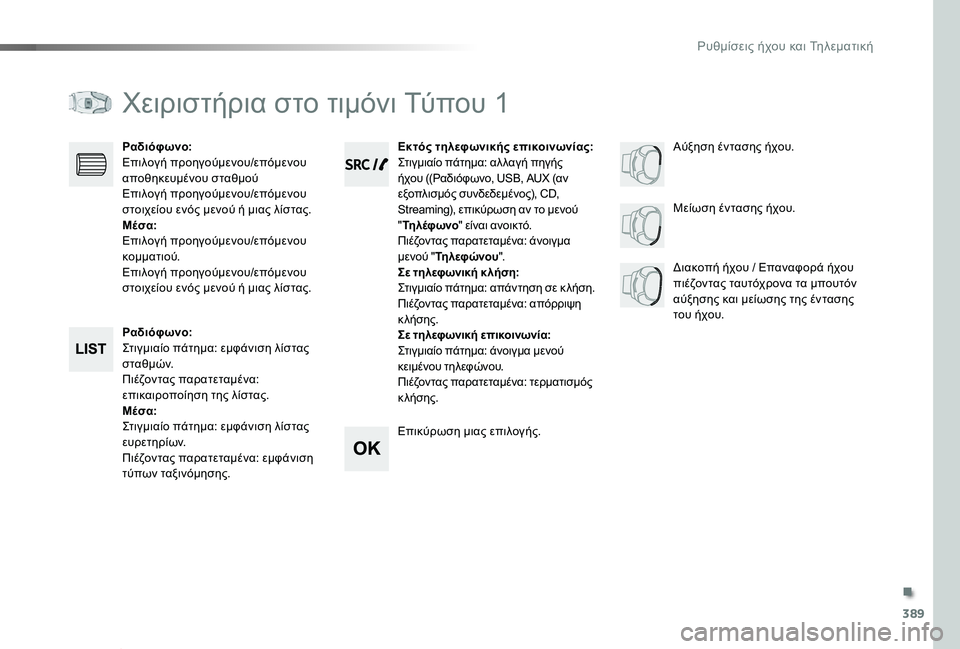 TOYOTA PROACE VERSO 2020 ΟΔΗΓΌΣ ΧΡΉΣΗΣ (in Greek) 389
Proace-Verso_el_Chap10d_RD6_ed01-2019
Χειριστήρια στο τιμόνι Tύπου 1
Ραδιόφωνο:Στιγμιαίο πάτημα: εμφάνιση λίστας σ τ α θ μ ώ ν. TOYOTA PROACE VERSO 2020 ΟΔΗΓΌΣ ΧΡΉΣΗΣ (in Greek) 389
Proace-Verso_el_Chap10d_RD6_ed01-2019
Χειριστήρια στο τιμόνι Tύπου 1
Ραδιόφωνο:Στιγμιαίο πάτημα: εμφάνιση λίστας σ τ α θ μ ώ ν.
