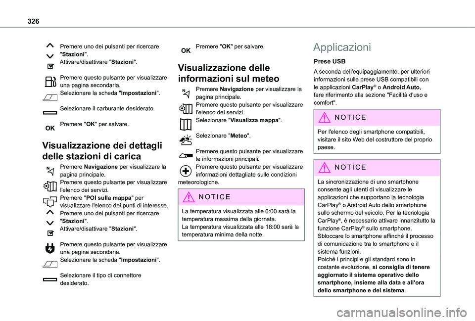 TOYOTA PROACE VERSO 2021 Manuale duso (in Italian) 326
Premere uno dei pulsanti per ricercare "Stazioni".Attivare/disattivare "Stazioni".
Premere questo pulsante per visualizzare una pagina secondaria.Selezionare la scheda "Impost TOYOTA PROACE VERSO 2021 Manuale duso (in Italian) 326
Premere uno dei pulsanti per ricercare "Stazioni".Attivare/disattivare "Stazioni".
Premere questo pulsante per visualizzare una pagina secondaria.Selezionare la scheda "Impost