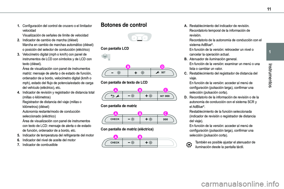 TOYOTA PROACE VERSO 2022 Manuale de Empleo (in Spanish) 11
Instrumentos
1
1.Configuración del control de crucero o el limitador velocidadVisualización de señales de límite de velocidad
2.Indicador de cambio de marcha (diésel)Marcha en cambio de marcha TOYOTA PROACE VERSO 2022 Manuale de Empleo (in Spanish) 11
Instrumentos
1
1.Configuración del control de crucero o el limitador velocidadVisualización de señales de límite de velocidad
2.Indicador de cambio de marcha (diésel)Marcha en cambio de marcha