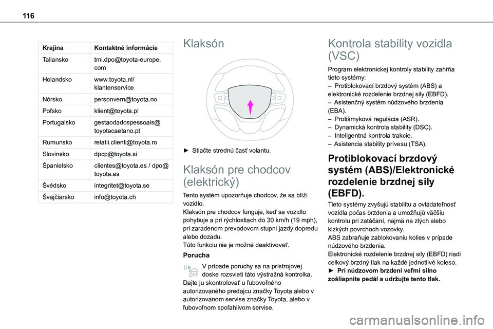 TOYOTA PROACE VERSO 2022 Návod na použitie (in Slovakian) 11 6
KrajinaKontaktné informácie
Talianskotmi.dpo@toyota-europe.com
Holandskowww.toyota.nl/klantenservice
Nórskopersonvern@toyota.no
Poľskoklient@toyota.pl
Portugalskogestaodadospessoais@toyotacae TOYOTA PROACE VERSO 2022 Návod na použitie (in Slovakian) 11 6
KrajinaKontaktné informácie
Talianskotmi.dpo@toyota-europe.com
Holandskowww.toyota.nl/klantenservice
Nórskopersonvern@toyota.no
Poľskoklient@toyota.pl
Portugalskogestaodadospessoais@toyotacae