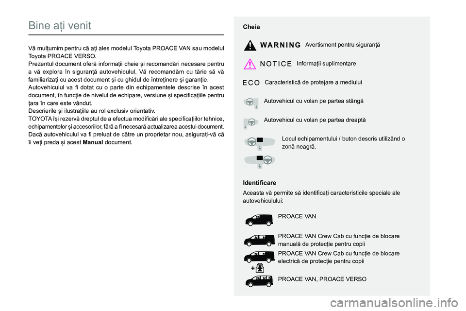 TOYOTA PROACE VERSO 2022  Manual de utilizare (in Romanian) 