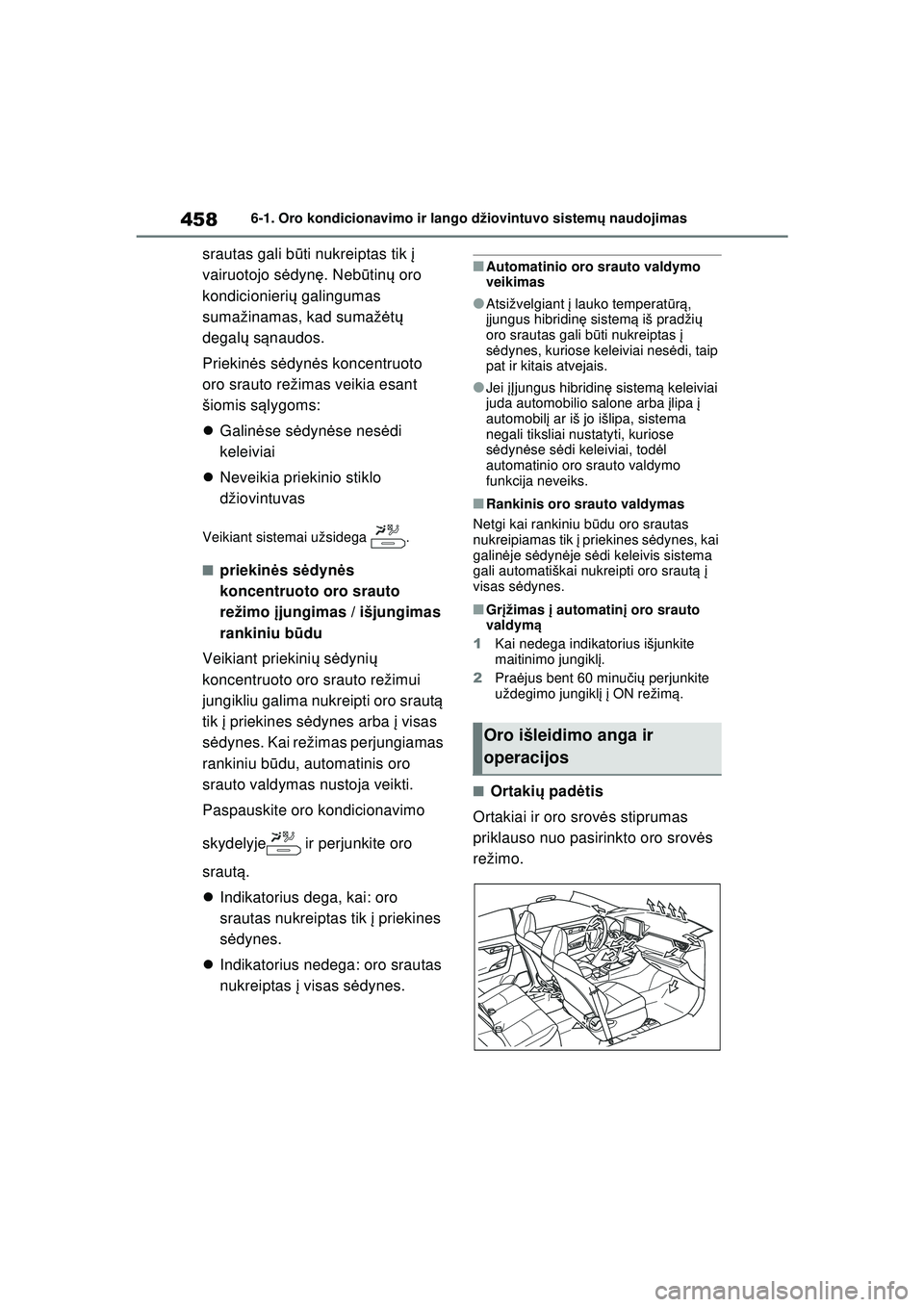 TOYOTA RAV4 PHEV 2021 Eksploatavimo vadovas (in Lithuanian) 4586-1. Oro kondicionavimo ir lango džiovintuvo sistemų naudojimas
srautas gali b ūti nukreiptas tik į
vairuotojo s ėdynę . Neb ūtin ų oro
kondicionieri ų galingumas
sumažinamas, kad sum TOYOTA RAV4 PHEV 2021 Eksploatavimo vadovas (in Lithuanian) 4586-1. Oro kondicionavimo ir lango džiovintuvo sistemų naudojimas
srautas gali b ūti nukreiptas tik į
vairuotojo s ėdynę . Neb ūtin ų oro
kondicionieri ų galingumas
sumažinamas, kad sum