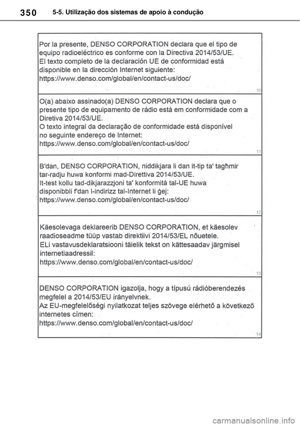 TOYOTA RAV4 PHEV 2021 Manual de utilização (in Portuguese) 3505-5. Utilização dos sistemas de apoio à condução TOYOTA RAV4 PHEV 2021 Manual de utilização (in Portuguese) 3505-5. Utilização dos sistemas de apoio à condução