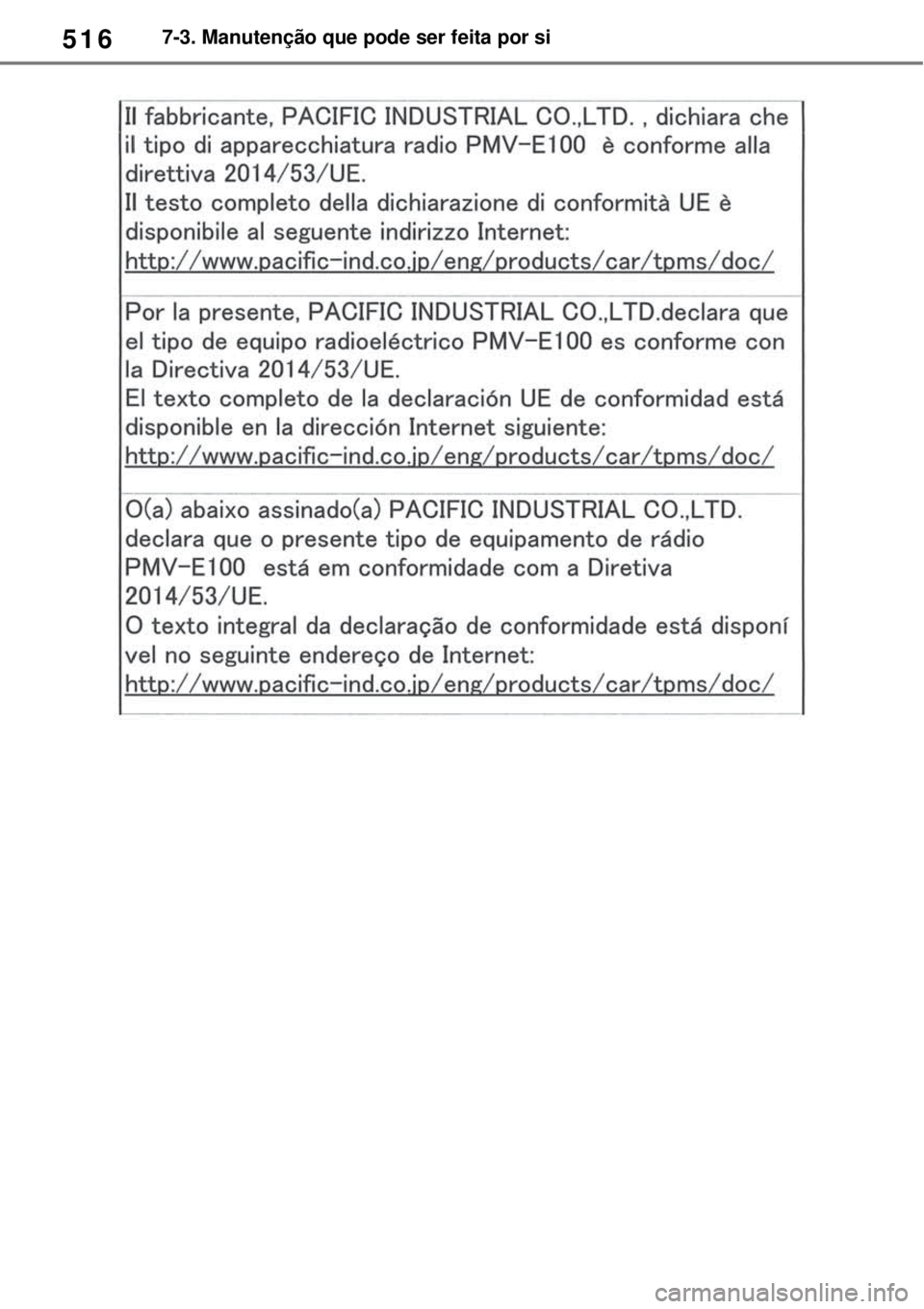 TOYOTA RAV4 PHEV 2021  Manual de utilização (in Portuguese) 5167-3. Manutenção que pode ser feita por si 
