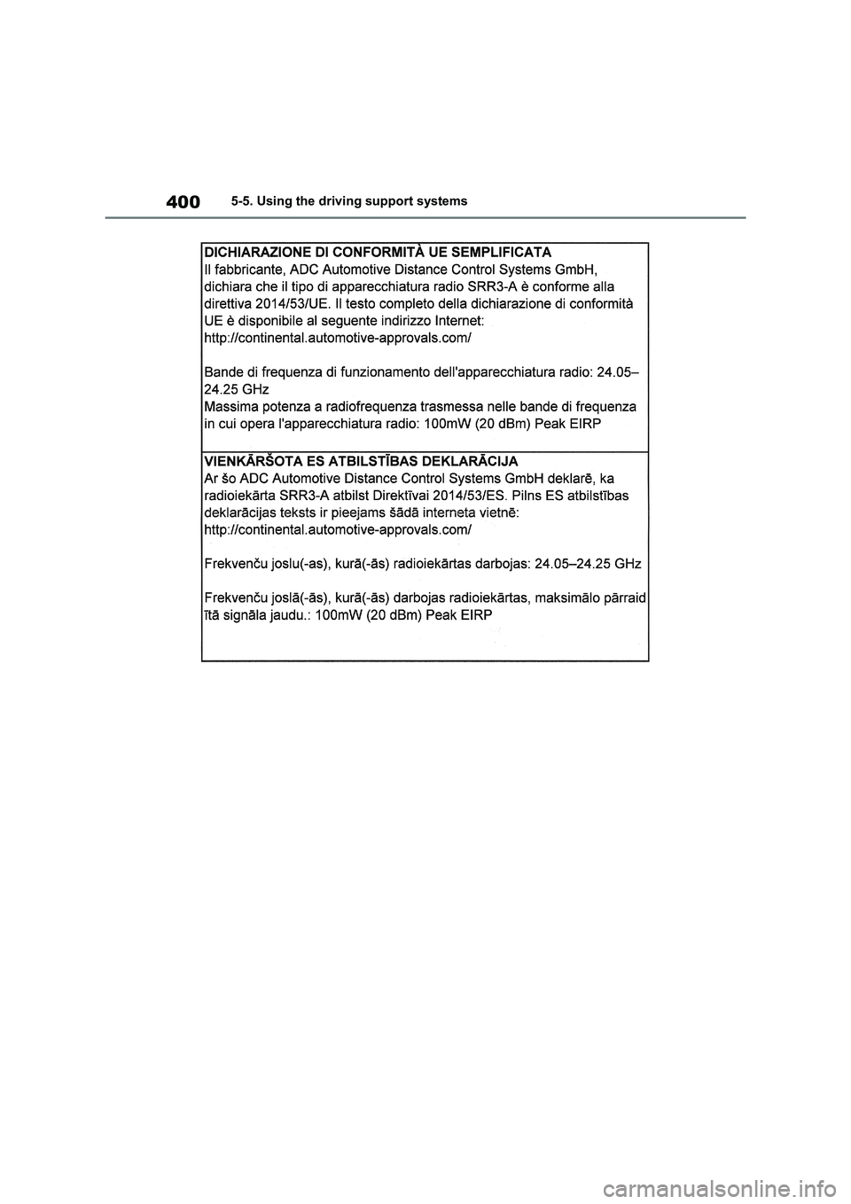 TOYOTA RAV4 PHEV 2021  Owners Manual 4005-5. Using the driving support systems 