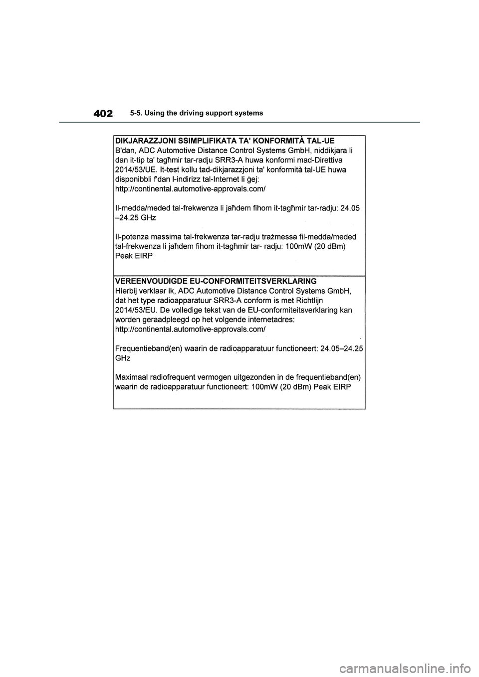 TOYOTA RAV4 PHEV 2021  Owners Manual 4025-5. Using the driving support systems 