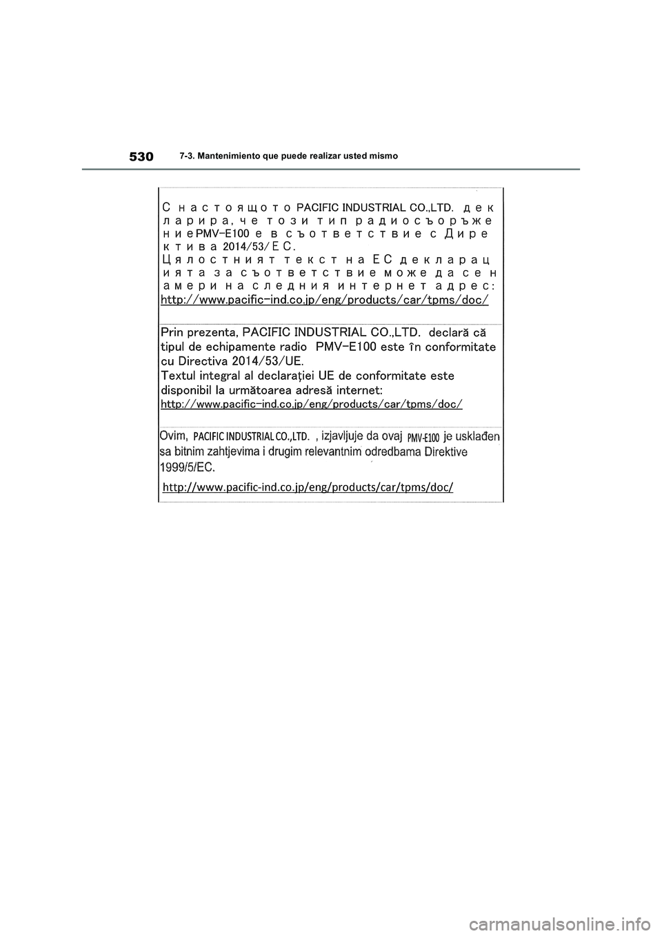 TOYOTA RAV4 PHEV 2021  Manuale de Empleo (in Spanish) 5307-3. Mantenimiento que puede realizar usted mismo 