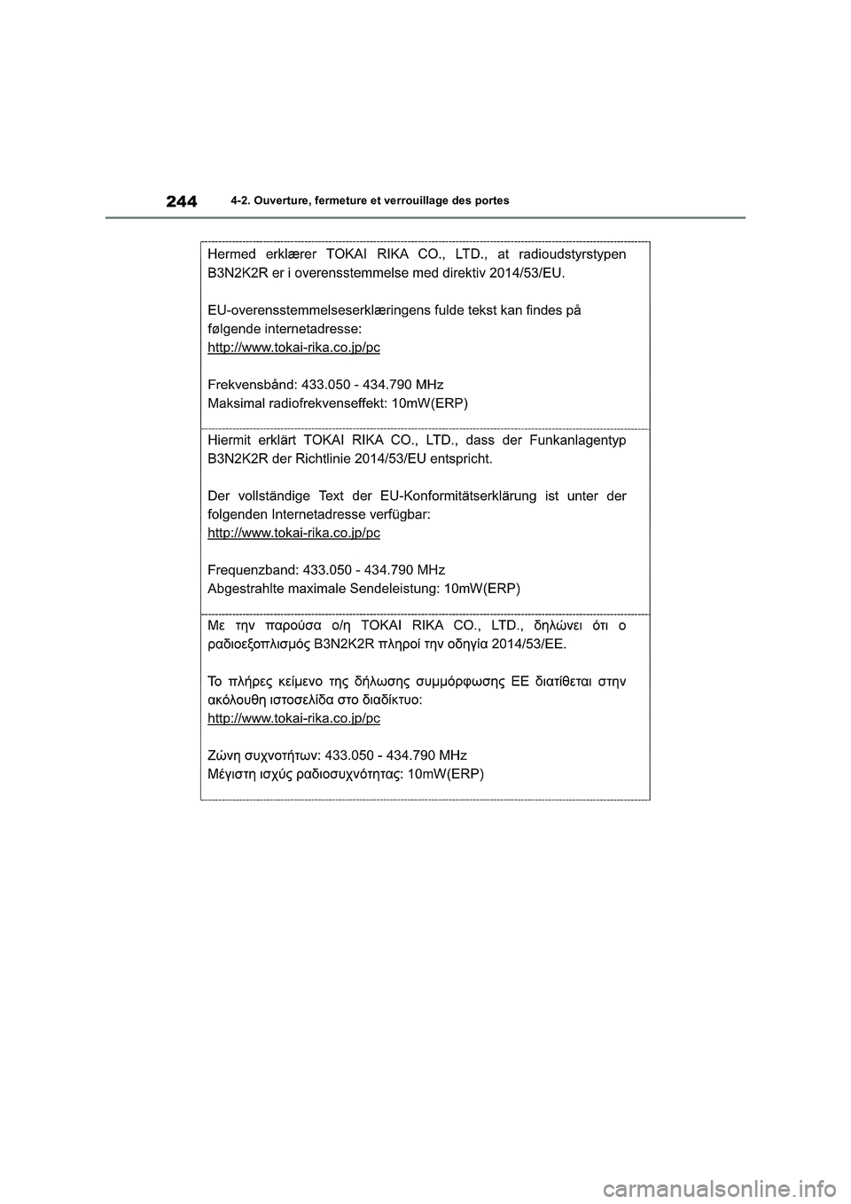 TOYOTA RAV4 PHEV 2021 Notices Demploi (in French) 2444-2. Ouverture, fermeture et verrouillage des portes TOYOTA RAV4 PHEV 2021 Notices Demploi (in French) 2444-2. Ouverture, fermeture et verrouillage des portes