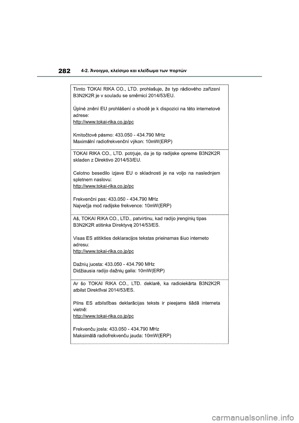 TOYOTA RAV4 PHEV 2021 ΟΔΗΓΌΣ ΧΡΉΣΗΣ (in Greek) 2824-2. Άνοιγμα, κλείσιμο και κλείδωμα των πορτών TOYOTA RAV4 PHEV 2021 ΟΔΗΓΌΣ ΧΡΉΣΗΣ (in Greek) 2824-2. Άνοιγμα, κλείσιμο και κλείδωμα των πορτών