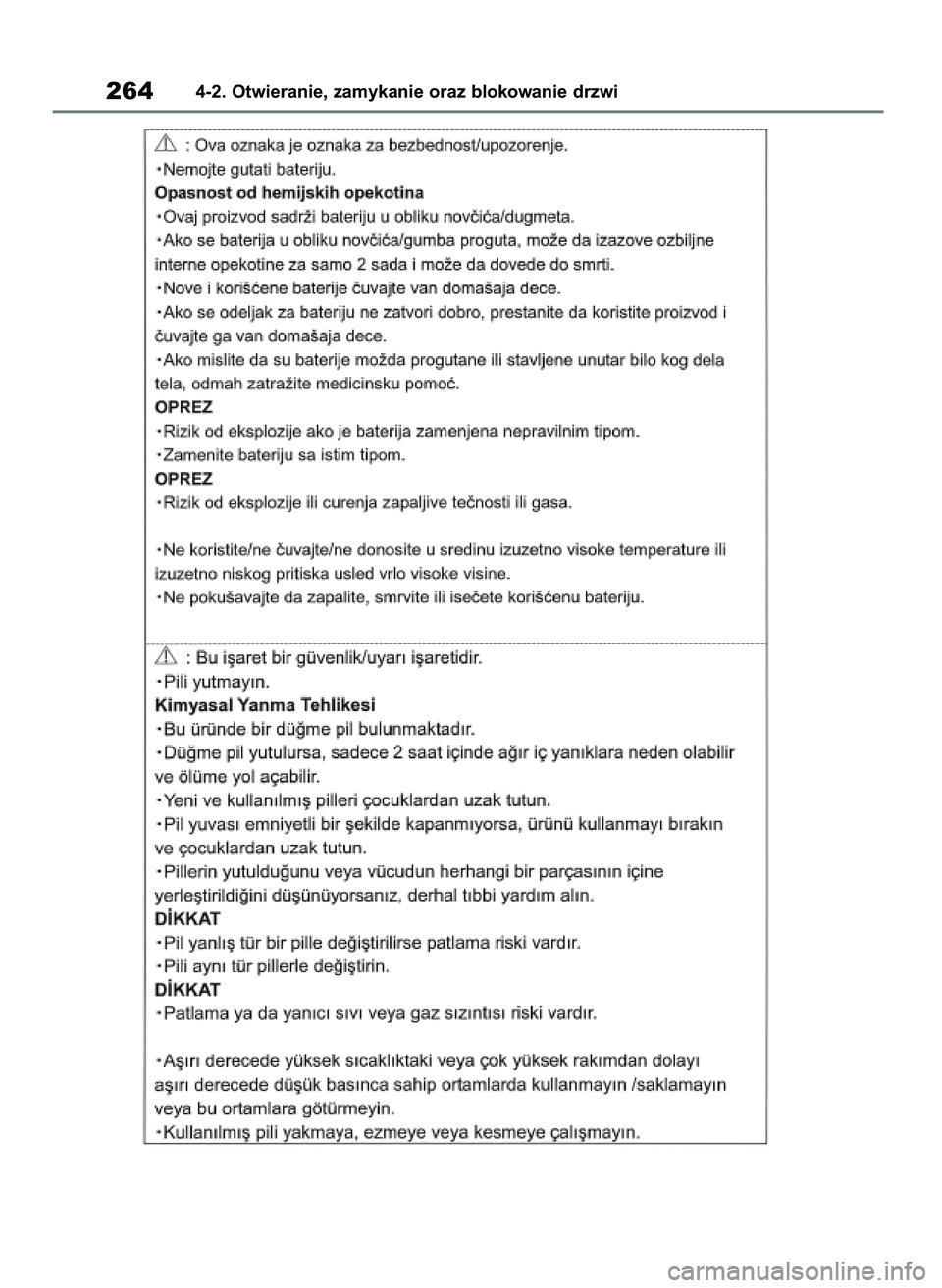 TOYOTA RAV4 PHEV 2021 Instrukcja obsługi (in Polish) 2644-2. Otwieranie, zamykanie oraz blokowanie drzwi
7 RAV4 Plug In HV OM42E06E 11/3/21 14:53 Page 264 TOYOTA RAV4 PHEV 2021 Instrukcja obsługi (in Polish) 2644-2. Otwieranie, zamykanie oraz blokowanie drzwi
7 RAV4 Plug In HV OM42E06E 11/3/21 14:53 Page 264