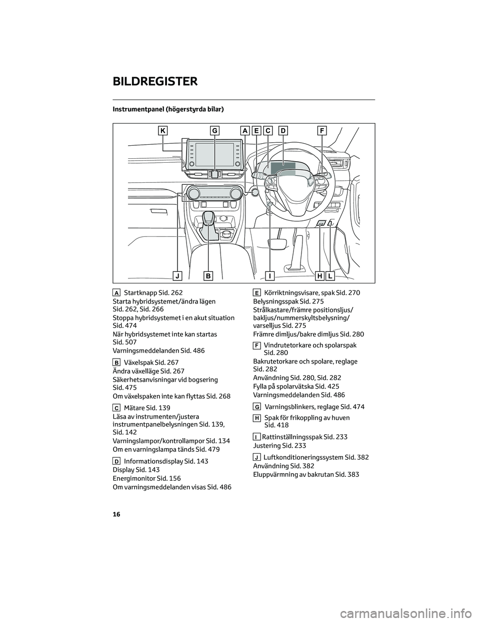 TOYOTA RAV4 PHEV 2021 Bruksanvisningar (in Swedish) Instrumentpanel (högerstyrda bilar)
AStartknapp Sid. 262
Starta hybridsystemet/ändra lägen
Sid. 262, Sid. 266
Stoppa hybridsystemet i en akut situation
Sid. 474
När hybridsystemet inte kan startas TOYOTA RAV4 PHEV 2021 Bruksanvisningar (in Swedish) Instrumentpanel (högerstyrda bilar)
AStartknapp Sid. 262
Starta hybridsystemet/ändra lägen
Sid. 262, Sid. 266
Stoppa hybridsystemet i en akut situation
Sid. 474
När hybridsystemet inte kan startas