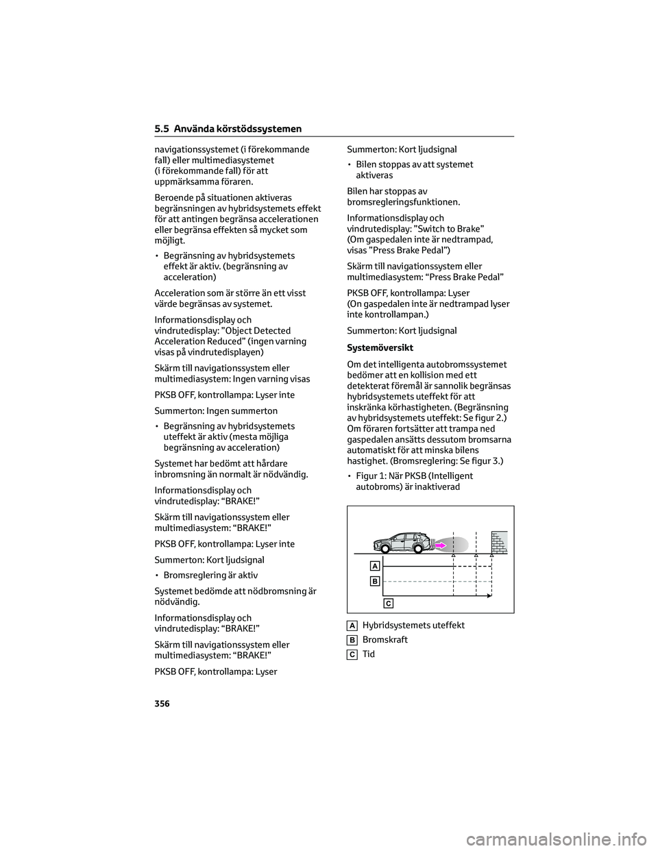 TOYOTA RAV4 PHEV 2021 Bruksanvisningar (in Swedish) navigationssystemet (i förekommande
fall) eller multimediasystemet
(i förekommande fall) för att
uppmärksamma föraren.
Beroende på situationen aktiveras
begränsningen av hybridsystemets effekt
TOYOTA RAV4 PHEV 2021 Bruksanvisningar (in Swedish) navigationssystemet (i förekommande
fall) eller multimediasystemet
(i förekommande fall) för att
uppmärksamma föraren.
Beroende på situationen aktiveras
begränsningen av hybridsystemets effekt