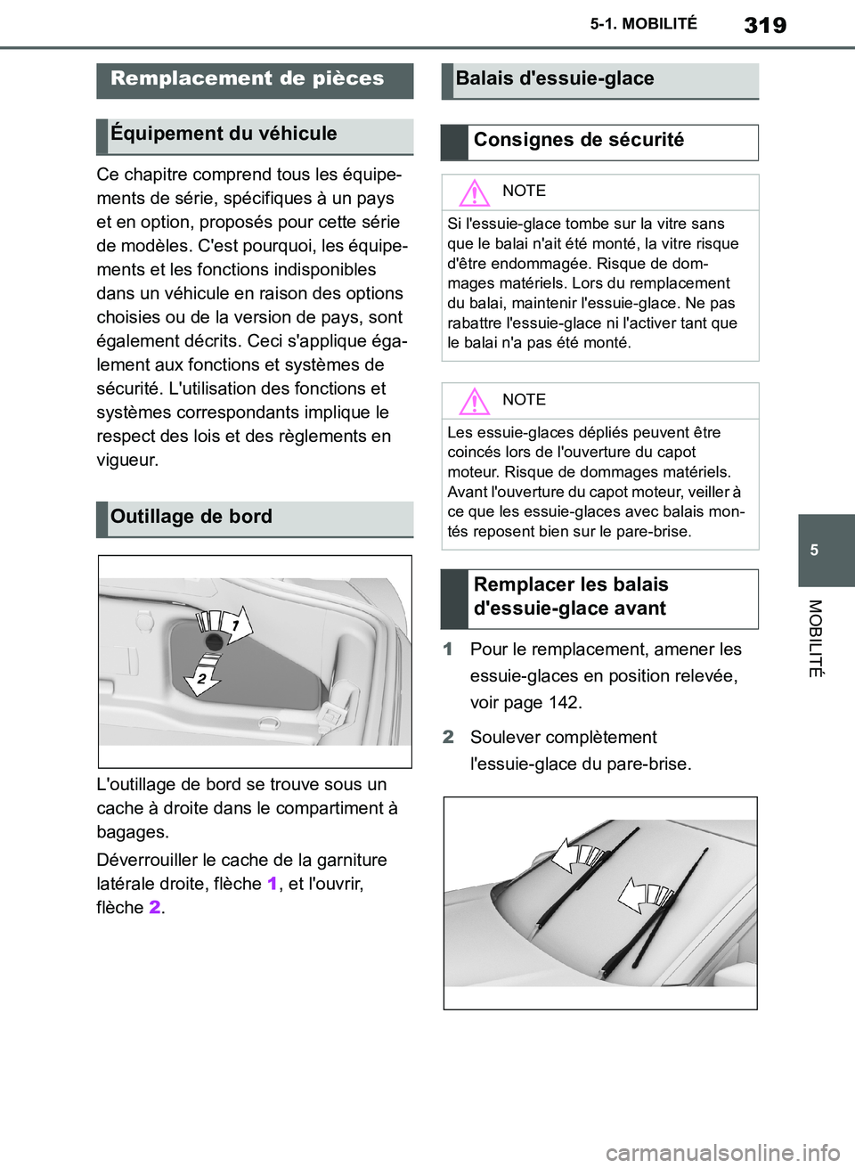 TOYOTA SUPRA 2019 Notices Demploi (in French) 319
5
Supra Owners Manual_EK
5-1. MOBILITÉ
MOBILITÉ
Ce chapitre comprend tous les équipe-
ments de série, spécifiques à un pays
et en option, proposés pour cette série
de modèles. Cest po TOYOTA SUPRA 2019 Notices Demploi (in French) 319
5
Supra Owners Manual_EK
5-1. MOBILITÉ
MOBILITÉ
Ce chapitre comprend tous les équipe-
ments de série, spécifiques à un pays
et en option, proposés pour cette série
de modèles. Cest po