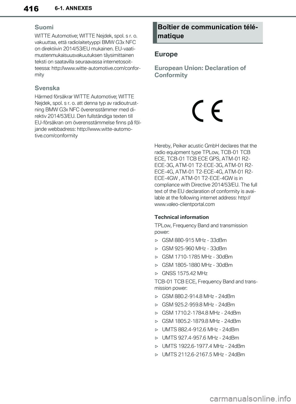 TOYOTA SUPRA 2019  Notices Demploi (in French) 416
Supra Owners Manual_EK
6-1. ANNEXES
Boîtier de communication télé-
matique
Supra_OM_French_OM99T06K.book  416 ページ  ２０１９年２月２０日　水曜日　午前１１時９分 