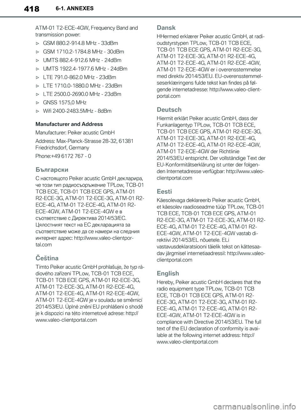 TOYOTA SUPRA 2019  Notices Demploi (in French) 418
Supra Owners Manual_EK
6-1. ANNEXES
Supra_OM_French_OM99T06K.book  418 ページ  ２０１９年２月２０日　水曜日　午前１１時９分 