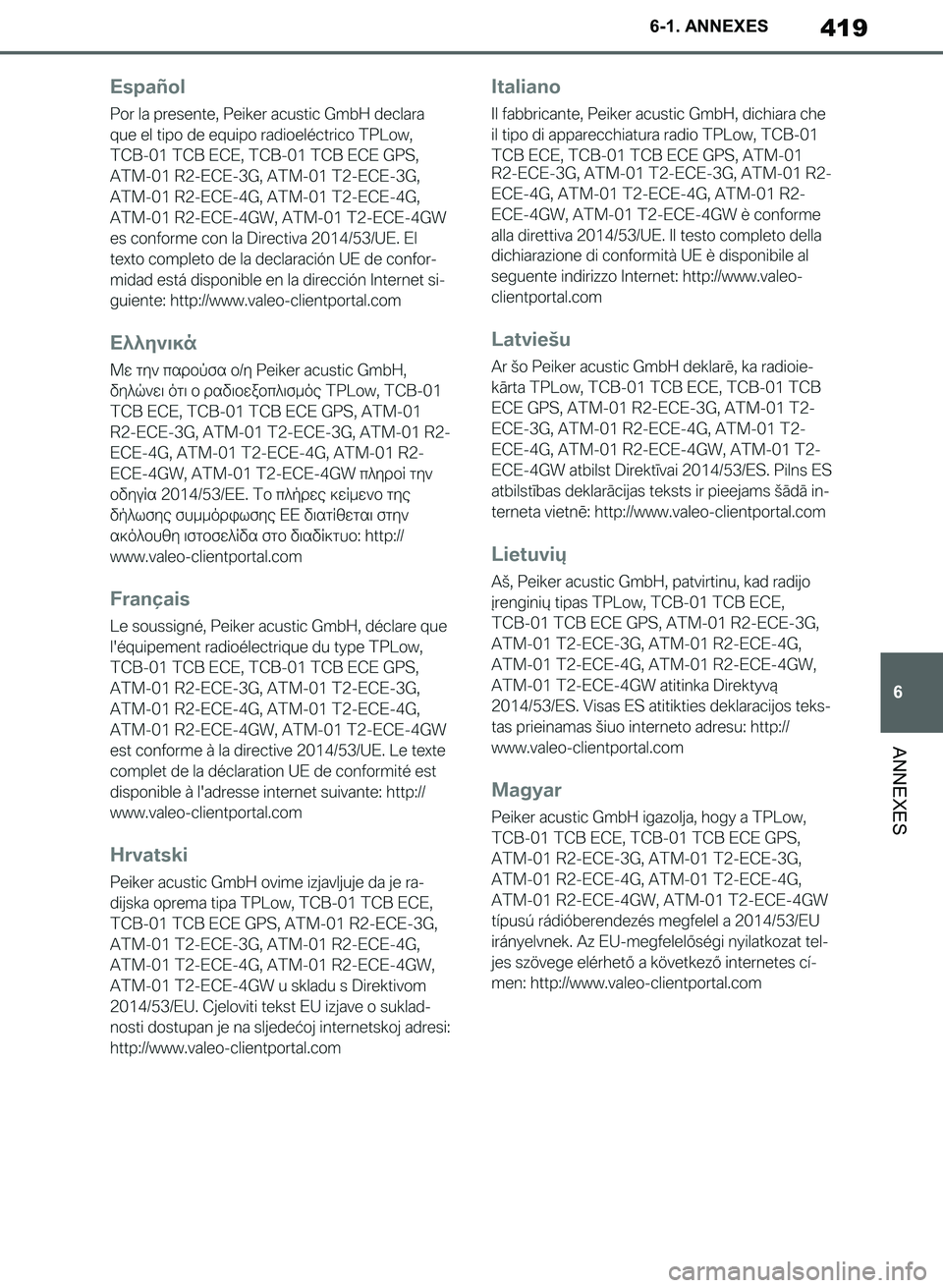TOYOTA SUPRA 2019  Notices Demploi (in French) 419
6
Supra Owners Manual_EK
6-1. ANNEXES
ANNEXES
Supra_OM_French_OM99T06K.book  419 ページ  ２０１９年２月２０日　水曜日　午前１１時９分 