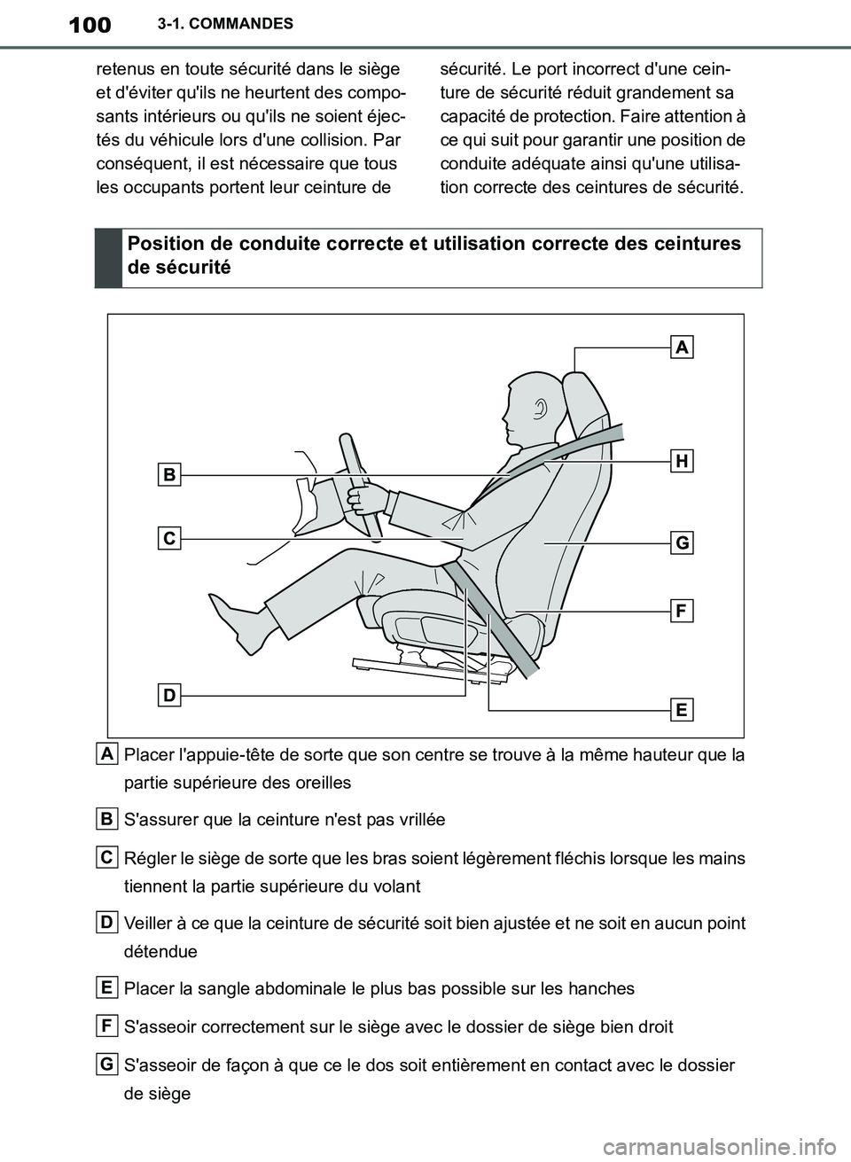 TOYOTA SUPRA 2019 Notices Demploi (in French) 100
Supra Owners Manual_EK
3-1. COMMANDES
retenus en toute sécurité dans le siège
et déviter quils ne heurtent des compo-
sants intérieurs ou quils ne soient éjec-
tés du véhicule lors d TOYOTA SUPRA 2019 Notices Demploi (in French) 100
Supra Owners Manual_EK
3-1. COMMANDES
retenus en toute sécurité dans le siège
et déviter quils ne heurtent des compo-
sants intérieurs ou quils ne soient éjec-
tés du véhicule lors d