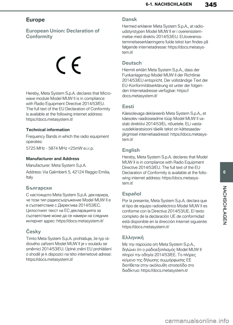 TOYOTA SUPRA 2019  Betriebsanleitungen (in German) 345
6
Supra Owner’s Manual_EM
6-1. NACHSCHLAGEN
NACHSCHLAGEN
Supra_OM_German_OM99T07M.book  345 ページ  ２０１９年２月２０日　水曜日　午前１１時１６分 