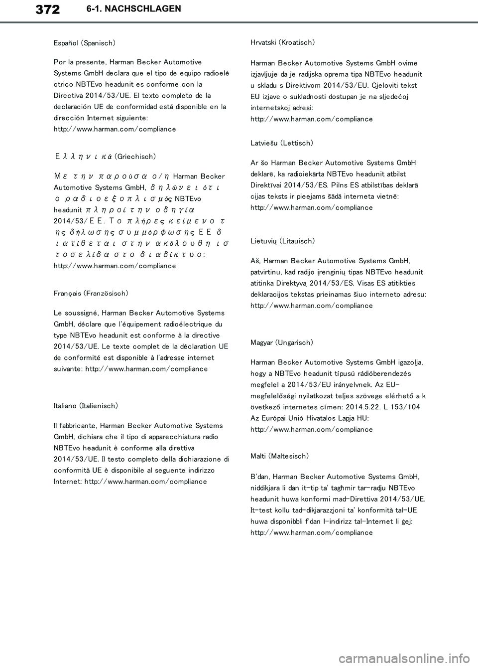 TOYOTA SUPRA 2019 Betriebsanleitungen (in German) 372
Supra Owner’s Manual_EM
6-1. NACHSCHLAGEN
Supra_OM_German_OM99T07M.book 372 ページ 2019年2月20日 水曜日 午前11時16分 TOYOTA SUPRA 2019 Betriebsanleitungen (in German) 372
Supra Owner’s Manual_EM
6-1. NACHSCHLAGEN
Supra_OM_German_OM99T07M.book 372 ページ 2019年2月20日 水曜日 午前11時16分