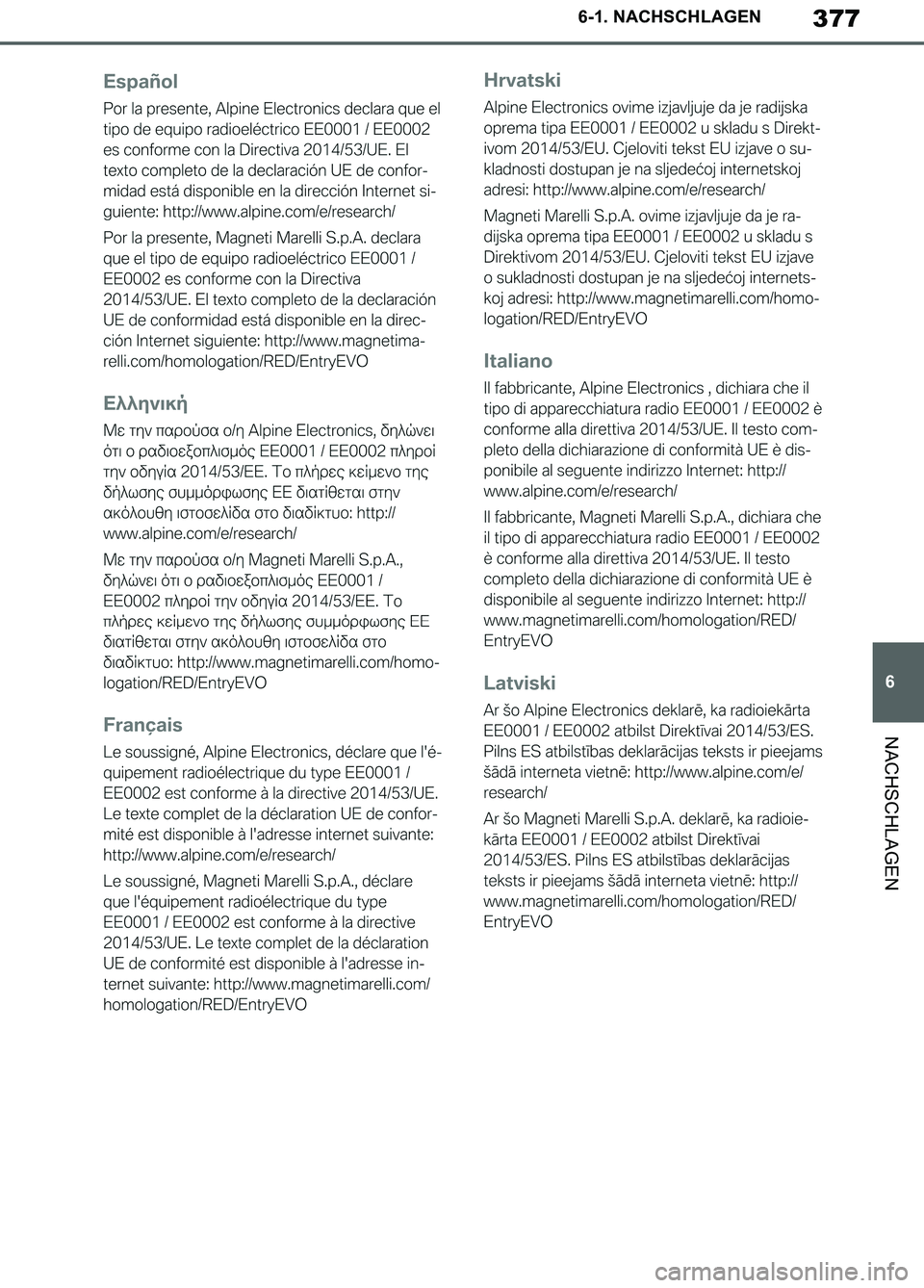 TOYOTA SUPRA 2019 Betriebsanleitungen (in German) 377
6
Supra Owner’s Manual_EM
6-1. NACHSCHLAGEN
NACHSCHLAGEN
Supra_OM_German_OM99T07M.book 377 ページ 2019年2月20日 水曜日 午前11時16分 TOYOTA SUPRA 2019 Betriebsanleitungen (in German) 377
6
Supra Owner’s Manual_EM
6-1. NACHSCHLAGEN
NACHSCHLAGEN
Supra_OM_German_OM99T07M.book 377 ページ 2019年2月20日 水曜日 午前11時16分